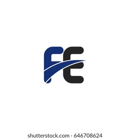 fe initial letter uppercase logo blue and black