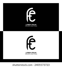 FE Anfangsbuchstaben verlinkt elegantes Logo. Buchstaben F und E-Muster-Monogramm