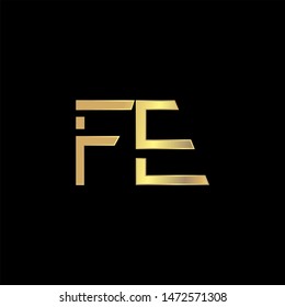 FE Initial logo Capital Letters Gold colors