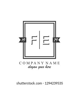 FE Initial logo template vector