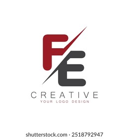 FE initial monogram with letter creative logo