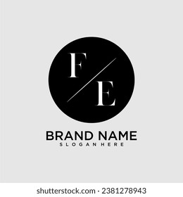 FE initial monogram logo with circle style dsign