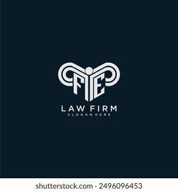 FE initial monogram logo lawfirm with pillar design