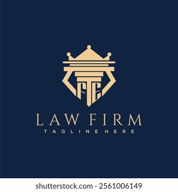 FE initial monogram logo for lawfirm vector design