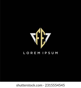 FE initial monogram logo for shape triangle creative design
