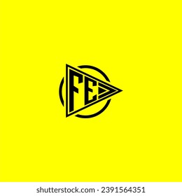 FE initial monogram logo with triangle style design
