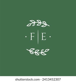 FE initial monogram wedding with creative design