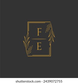 FE initial monogram wedding with creative square line