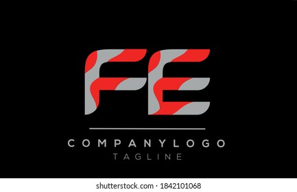 FE initials monogram letter text alphabet logo design