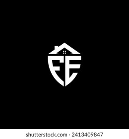FE initials premium shield logo monogram with home designs modern templates