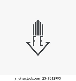 FE initials Real Estate Logo stock illustration. Logo vector