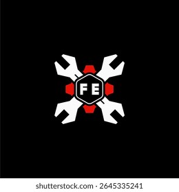 FE Iniciais Vektor Stok Otomotif Logo Design