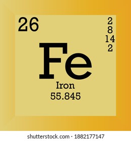 Fe Iron Chemical Element Periodic Table Stock Vector (Royalty Free ...