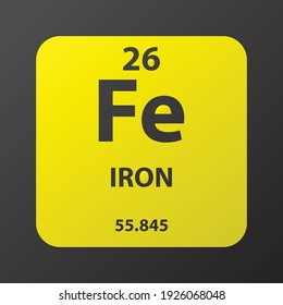 Fe Iron Transition Metal Chemical Element Stock Vector (Royalty Free ...