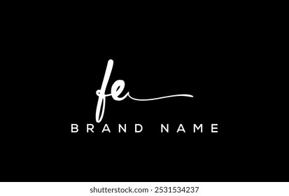 FE letter beauty handwriting vector logo. 