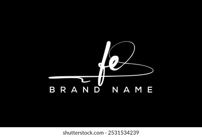 FE letter beauty handwriting vector logo. 