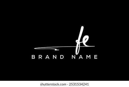 FE letter beauty handwriting vector logo. 