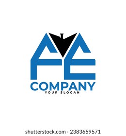 
FE letter creative real estate vector logo design.