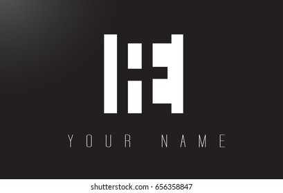 FE Letter Logo With Black and White Letters Negative Space Design.