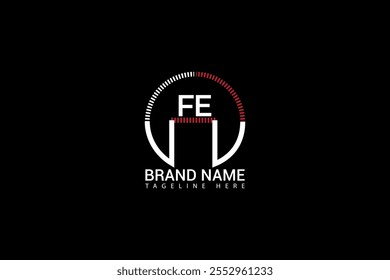 FE letter logo creative design. FE unique design. FE letter logo design on black background.