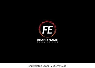 FE letter logo creative design. FE unique design. FE letter logo design on black background.