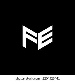 FE letter logo design with black background in illustrator. Vector logo, calligraphy designs for logo, Poster, Invitation, etc.