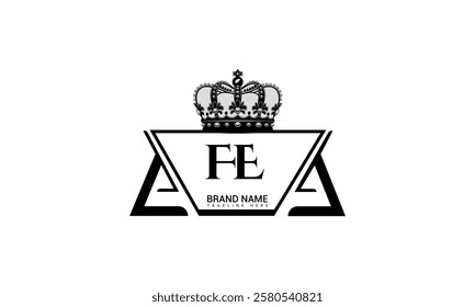 FE letter logo design template elements. FE letter vector logo.