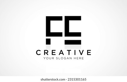 FE Letter Logo Design Vector Template. Alphabet Initial Letter FE Logo Design With Glossy Reflection Business Illustration.