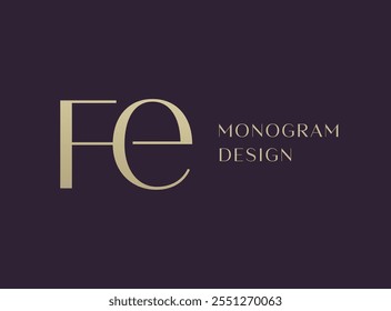 FE letter logo icon design. Classic style luxury initials monogram.