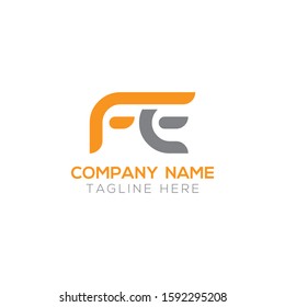 FE Letter Logo Modern Business Vector Template. Initial FE Logo Design With Orange and Grey Color