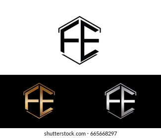 FE letters linked with hexagon shape logo
