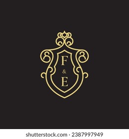 FE line vintage initial logo in high quality professional design that will print well across any print media