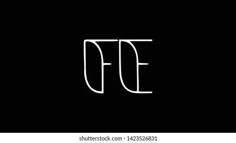 FE logo design template vector illustration