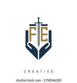 fe logo design vector luxury icon