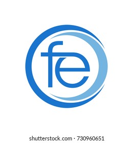 FE logo initial letter design template vector