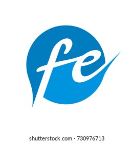 FE logo initial letter design template vector