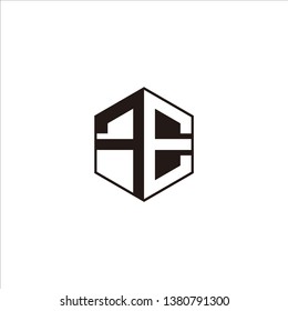 FE Logo Initial Monogram Negative Space Designs Modern Templete with Black color and White Background
