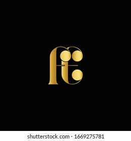 FE Letra de logotipo plantilla de diseño de monograma ovalado con colores en blanco y negro
