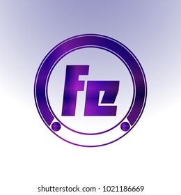 FE Logo, Metal Logo, purple Logo, Monogram,