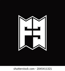 FE Logo monogram with emblem style design template on black background