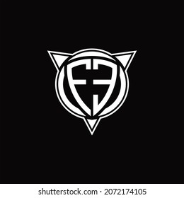 FE Logo monogram isolated with circle shape and three arrow design template