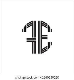 Estilo de esquema de monograma del logotipo FE aislado en fondo blanco