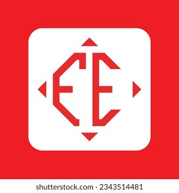 FE modern initial monogram logo design vector. It will be suitable for which company or brand name start those initial.