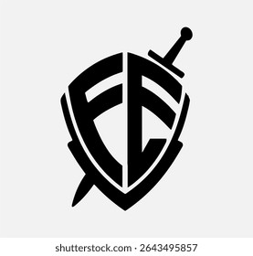 FE Monogram Jesus logo with sword