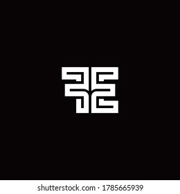 Logo de monograma FE con plantilla de diseño de línea abstracta