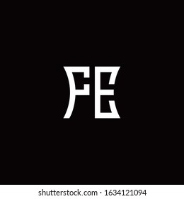 FE monogram logo with curved side style design template