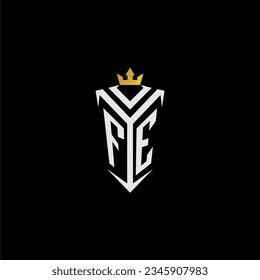 FE monogram logo initial for shield  crown style design