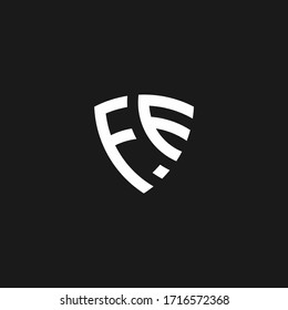 FE monogram logo with shield shape design template