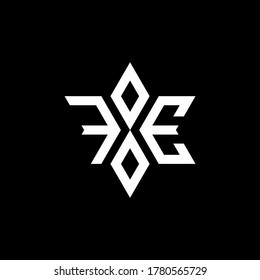 FE monogram logo with star shape and luxury style design template
