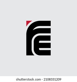 FE - monogram or logotype. EF - design element or icon. Stylish self brand. F and E - initials logo.